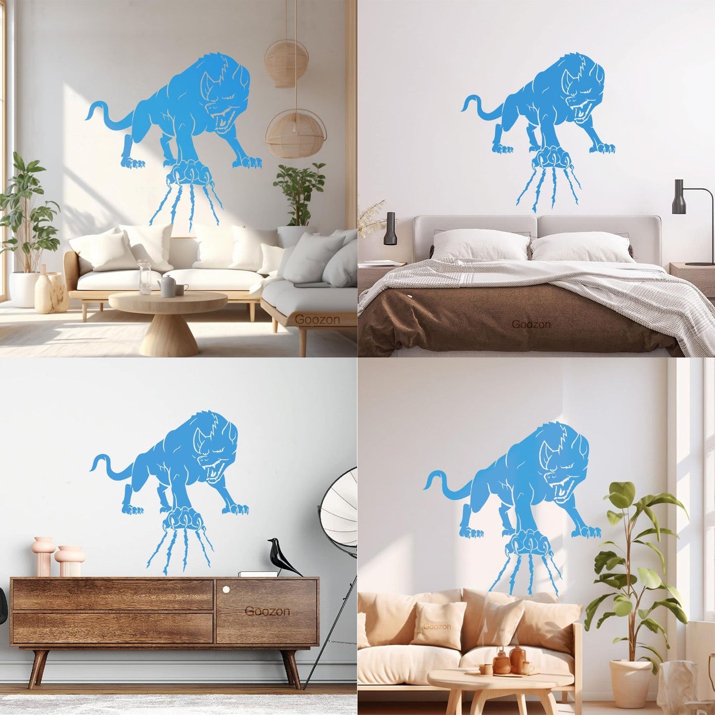 Wall Decals Paster Paper Wild Forest Animal Angry Wolf Claws Beast Multi Color Selection