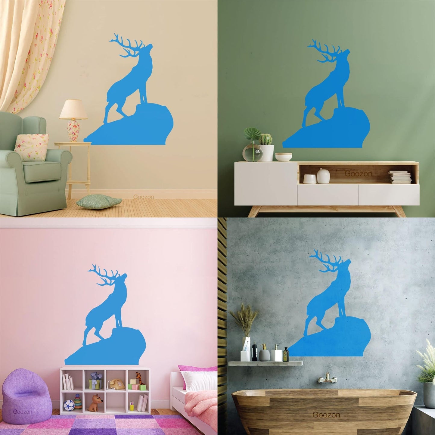 Vinyl Wall Stickers Wild Forest Deer Horns Animal Hunting House Equipped With Transfer Film Kit