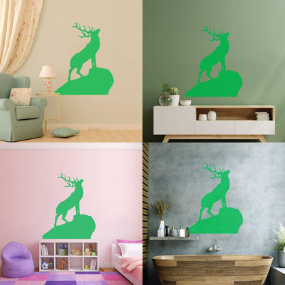 Vinyl Wall Stickers Wild Forest Deer Horns Animal Hunting House Equipped With Transfer Film Kit