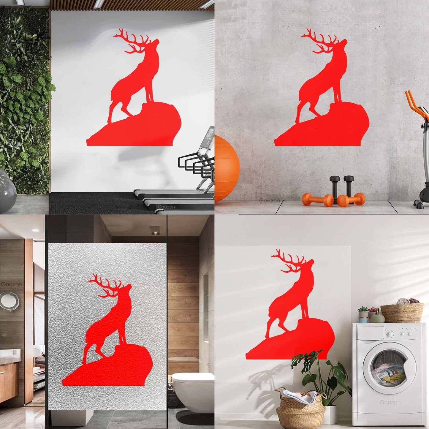 Vinyl Wall Stickers Wild Forest Deer Horns Animal Hunting House Equipped With Transfer Film Kit
