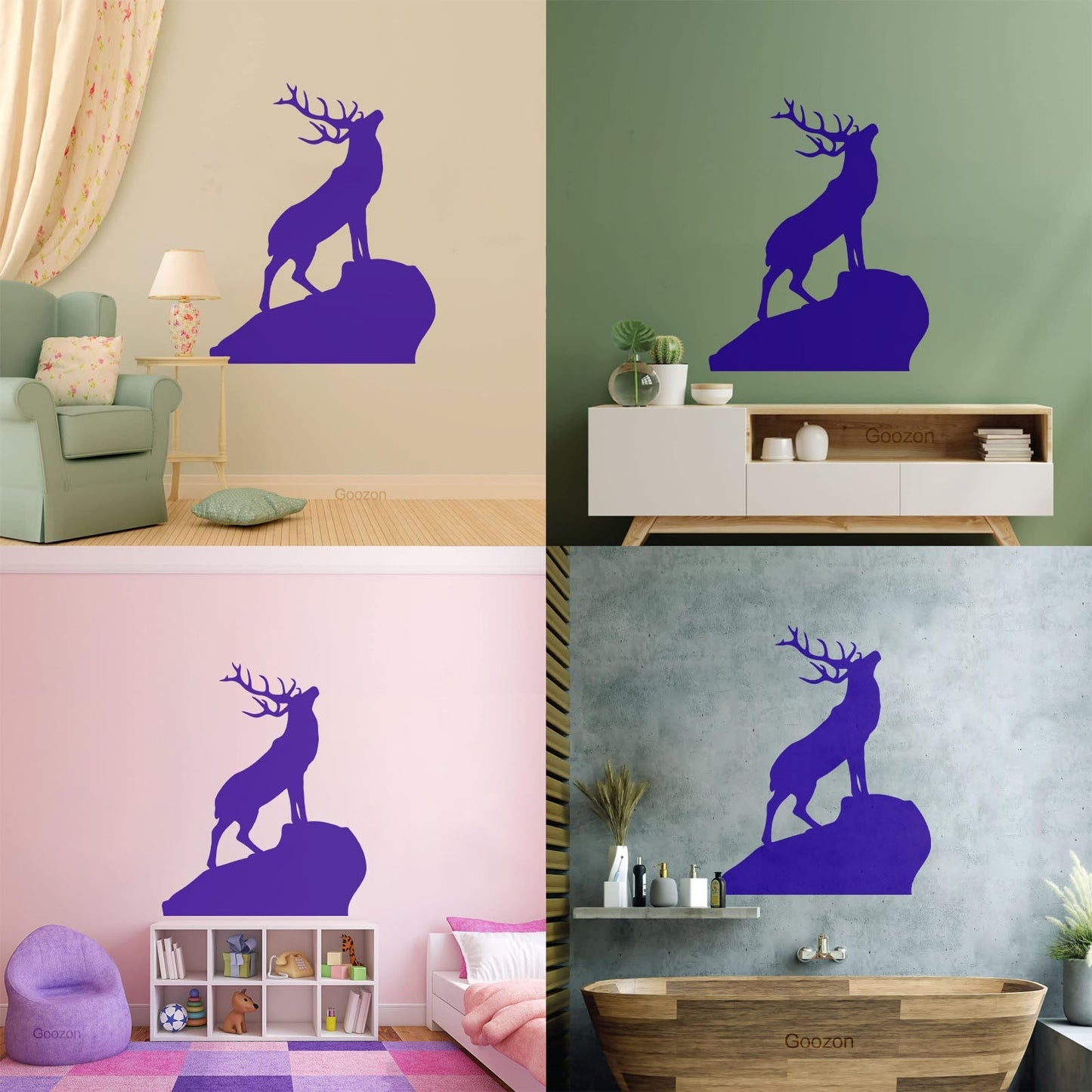 Vinyl Wall Stickers Wild Forest Deer Horns Animal Hunting House Equipped With Transfer Film Kit