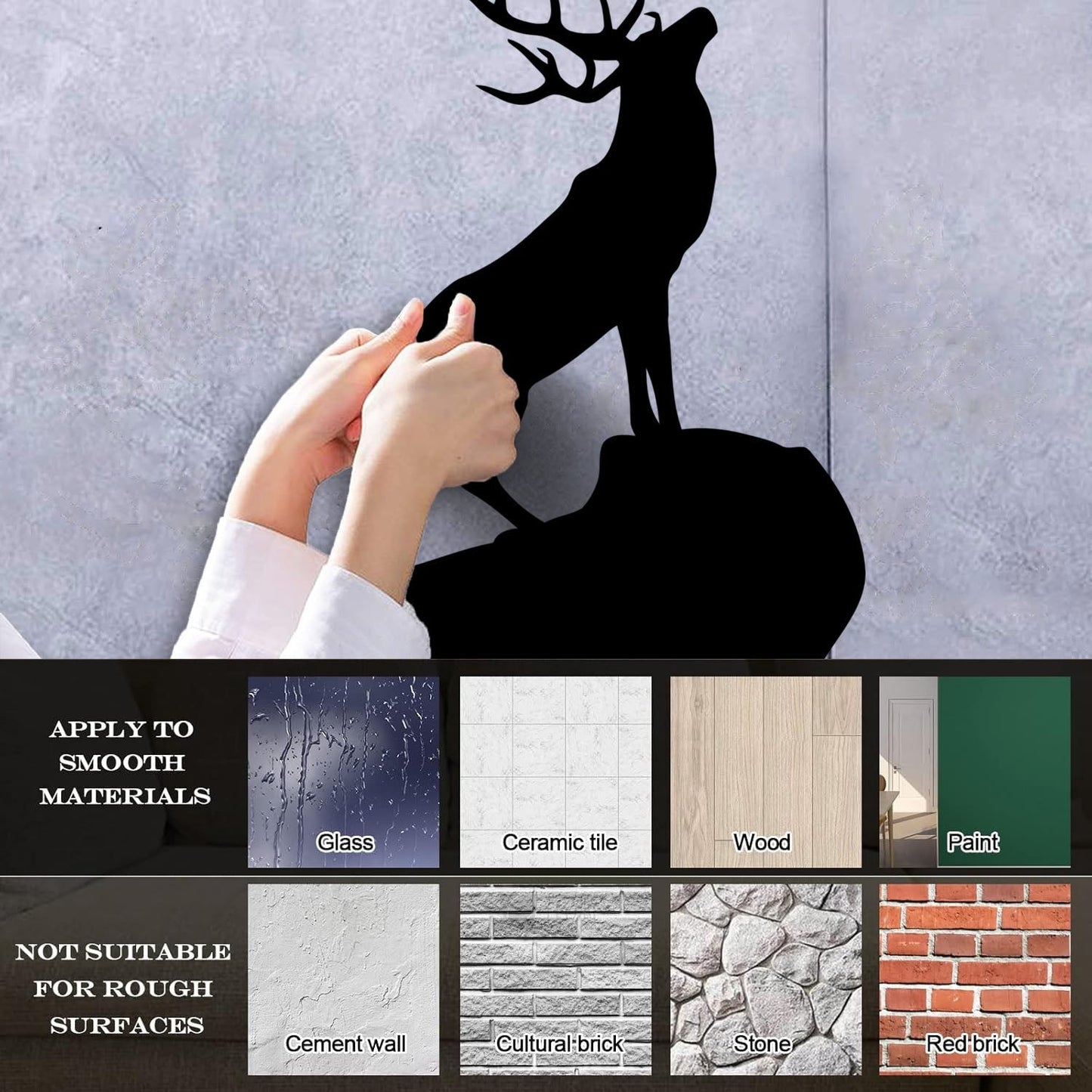 Vinyl Wall Stickers Wild Forest Deer Horns Animal Hunting House Equipped With Transfer Film Kit