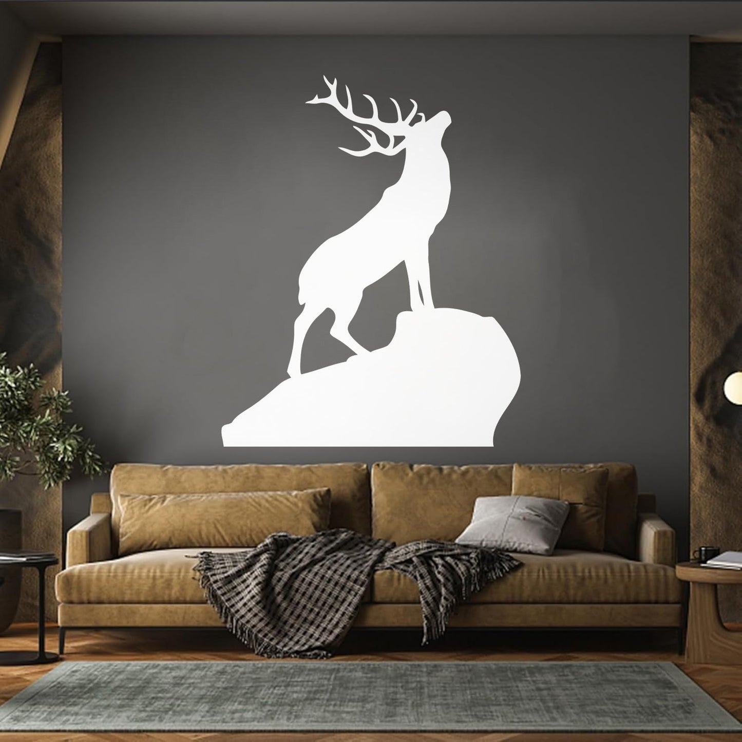 Vinyl Wall Stickers Wild Forest Deer Horns Animal Hunting House Equipped With Transfer Film Kit