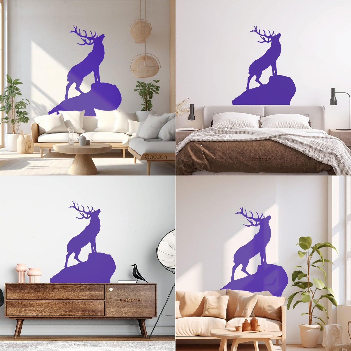 Vinyl Wall Stickers Wild Forest Deer Horns Animal Hunting House Equipped With Transfer Film Kit