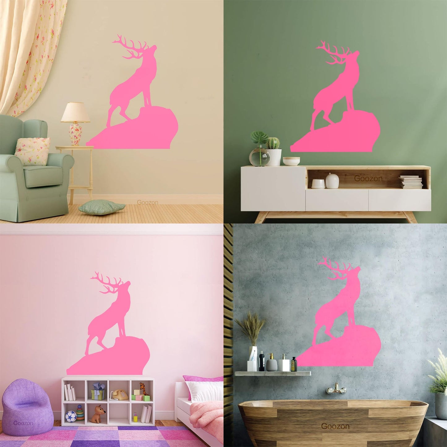 Vinyl Wall Stickers Wild Forest Deer Horns Animal Hunting House Equipped With Transfer Film Kit