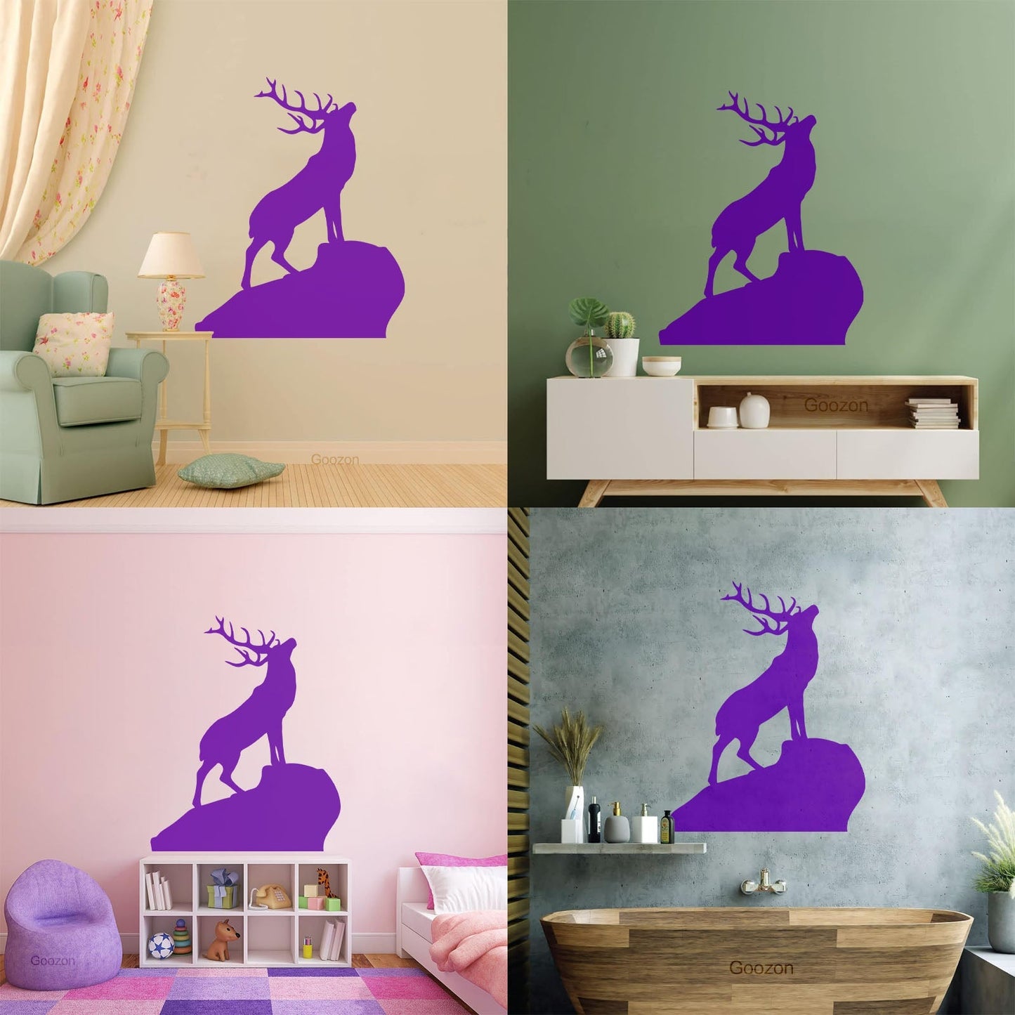 Vinyl Wall Stickers Wild Forest Deer Horns Animal Hunting House Equipped With Transfer Film Kit