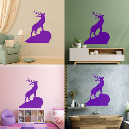Vinyl Wall Stickers Wild Forest Deer Horns Animal Hunting House Equipped With Transfer Film Kit