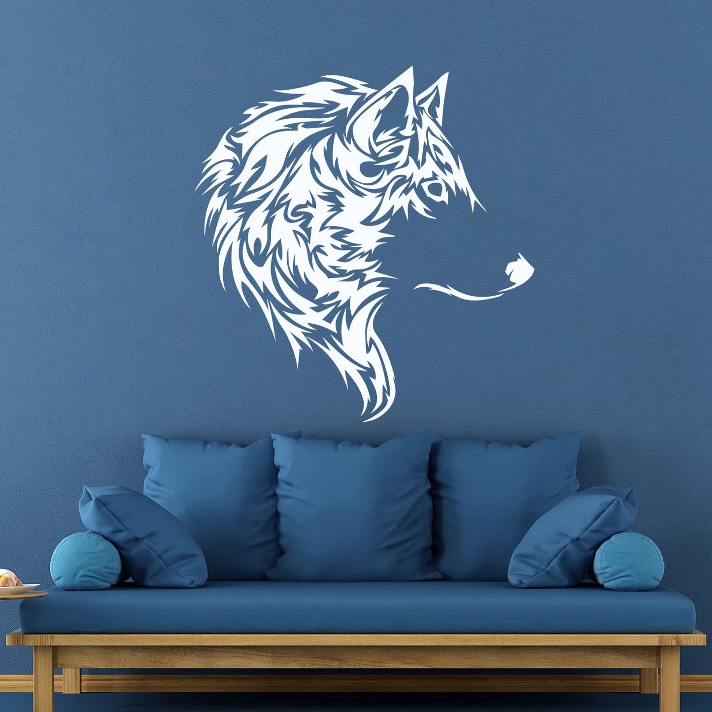 Fine Carving Decals Wolf Beautiful Animal Wild Tribal Home Wall Beautification