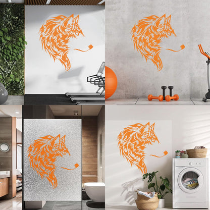 Fine Carving Decals Wolf Beautiful Animal Wild Tribal Home Wall Beautification