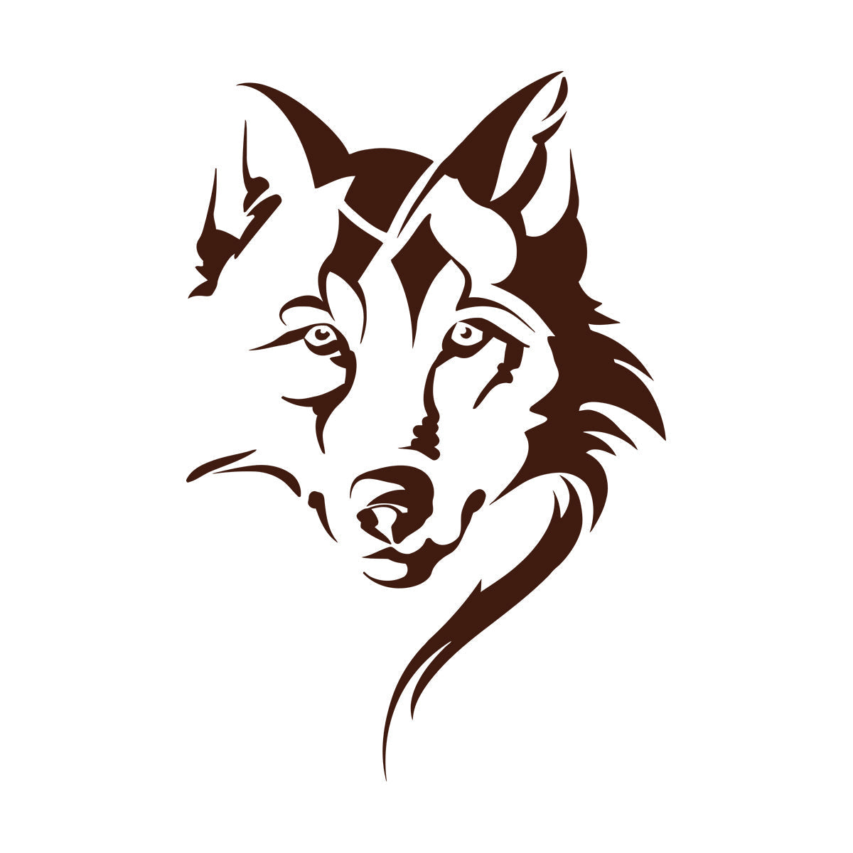 Vinyl Art Sticker Wolf Head Animal Tribal Car Body Decoration