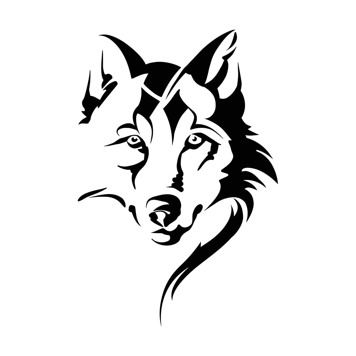 Vinyl Art Sticker Wolf Head Animal Tribal Car Body Decoration