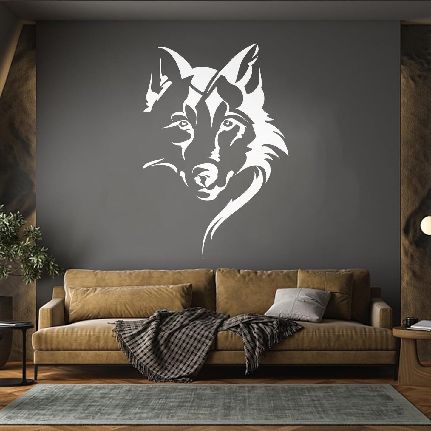 Vinyl Art Sticker Wolf Head Animal Tribal Car Body Decoration