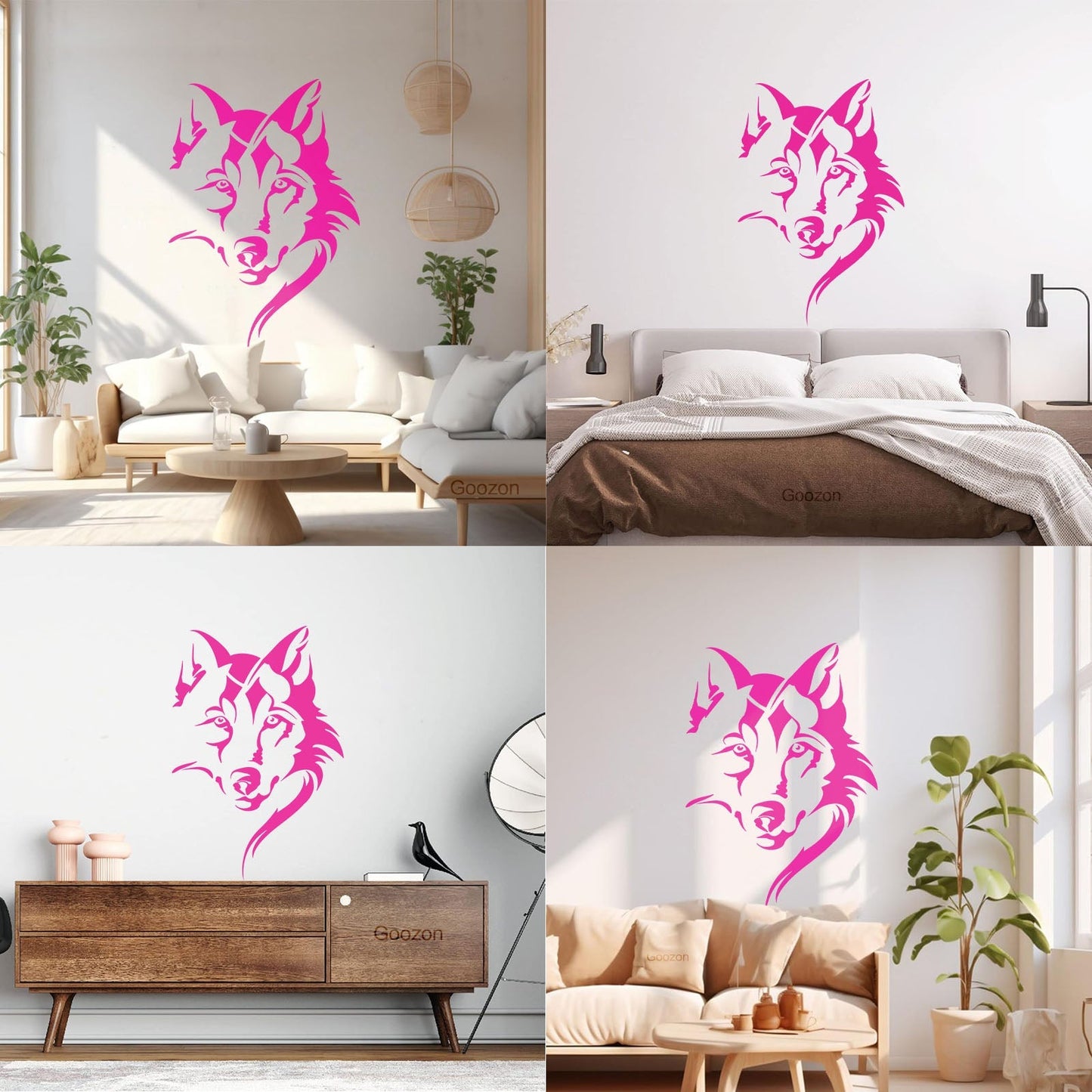 Vinyl Art Sticker Wolf Head Animal Tribal Car Body Decoration