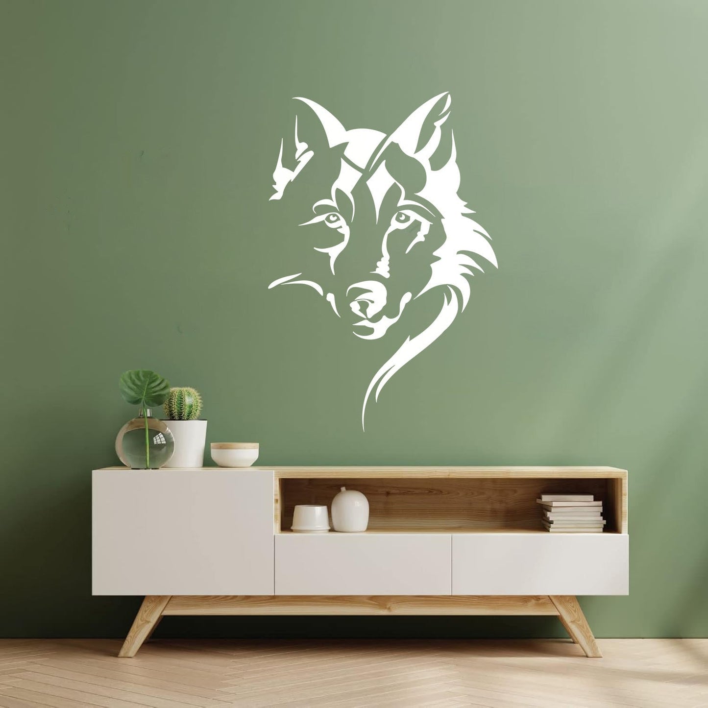 Vinyl Art Sticker Wolf Head Animal Tribal Car Body Decoration