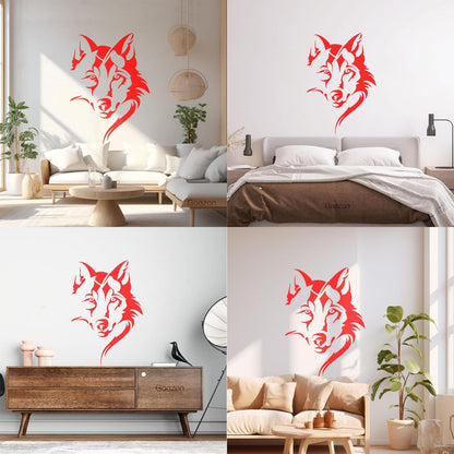 Vinyl Art Sticker Wolf Head Animal Tribal Car Body Decoration