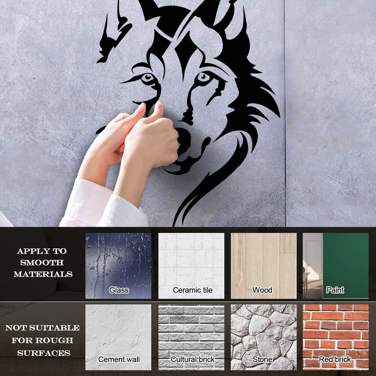 Vinyl Art Sticker Wolf Head Animal Tribal Car Body Decoration