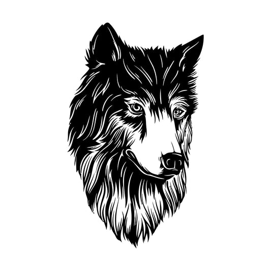 Engraving Stickers Wolf Head Animal Tribal Predator Window Decals