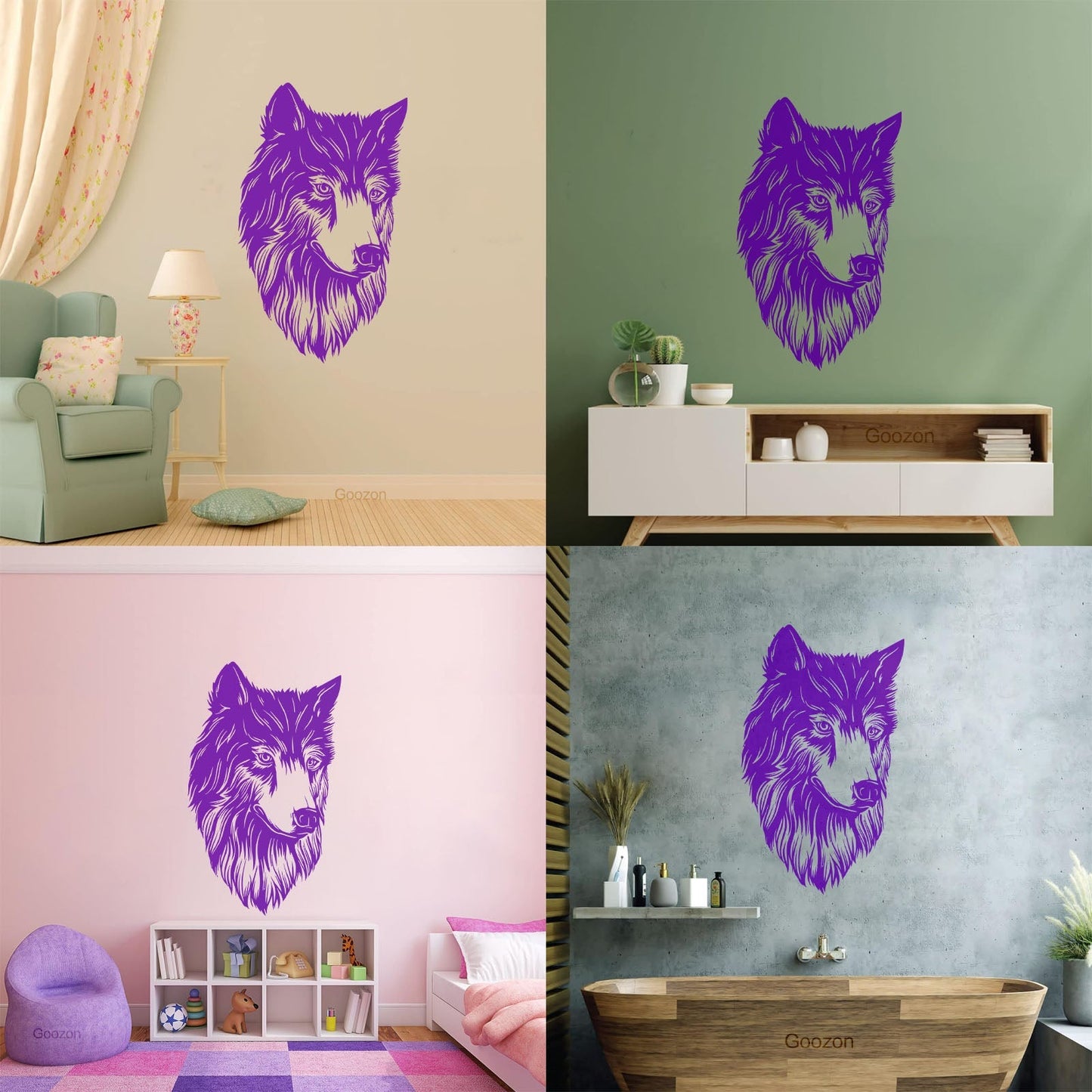 Engraving Stickers Wolf Head Animal Tribal Predator Window Decals