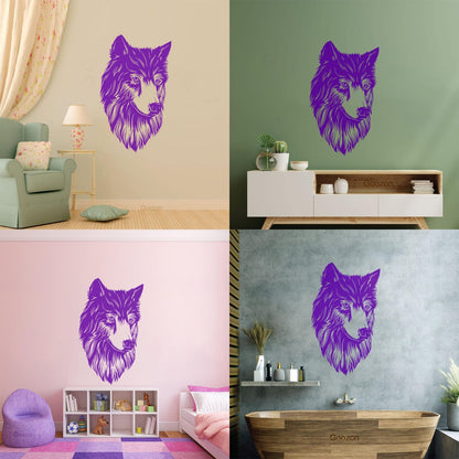 Engraving Stickers Wolf Head Animal Tribal Predator Window Decals