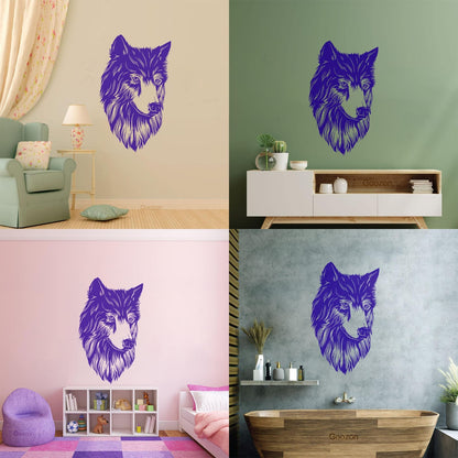 Engraving Stickers Wolf Head Animal Tribal Predator Window Decals