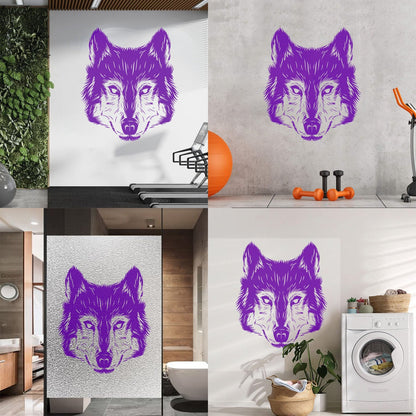 Lettering Decals Wolf Head Beautiful Animal Zoo Tribal Glass Stickers