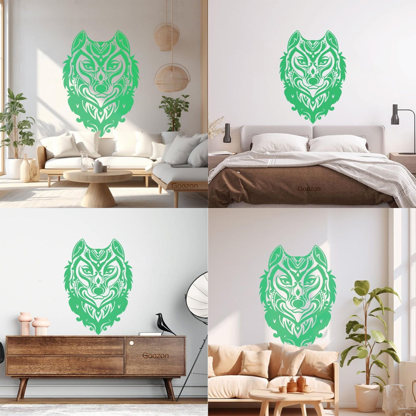 Wolf Head Ornament Forest Animal Predator Wall Decals Pvc Store Decoration
