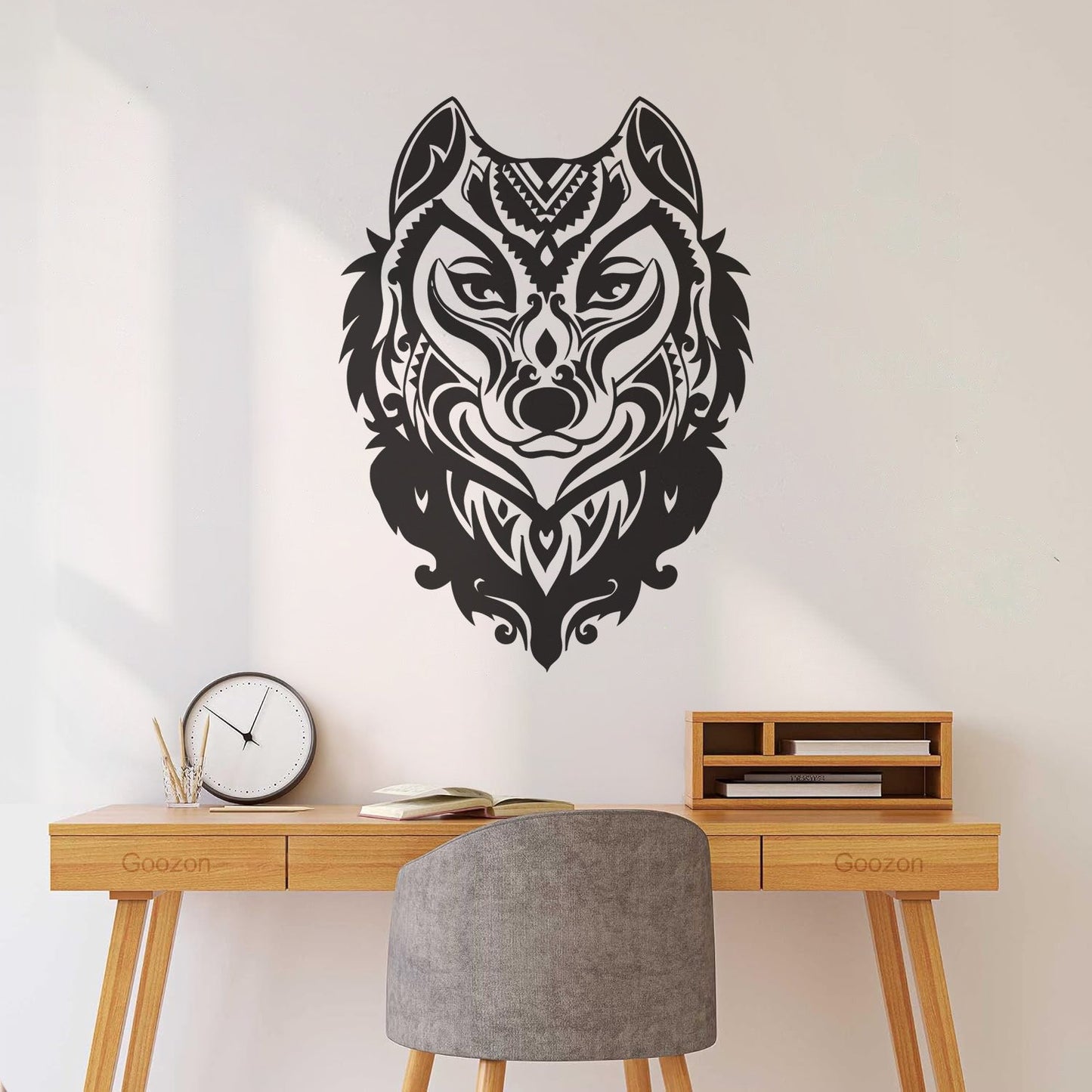 Wolf Head Ornament Forest Animal Predator Wall Decals Pvc Store Decoration