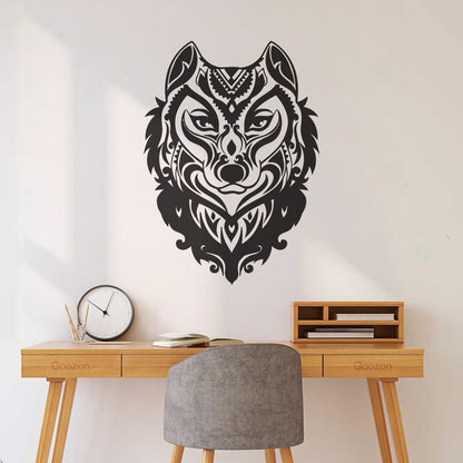 Wolf Head Ornament Forest Animal Predator Wall Decals Pvc Store Decoration
