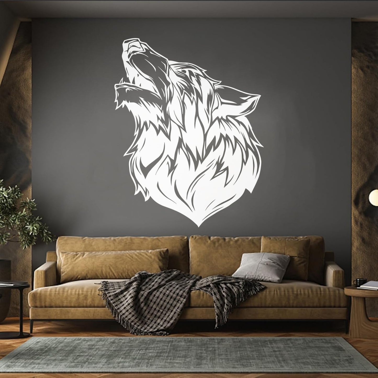 Lettering Stickers Wolf Head Tribal Lone Animal Forest Beast Tattoo Culture
