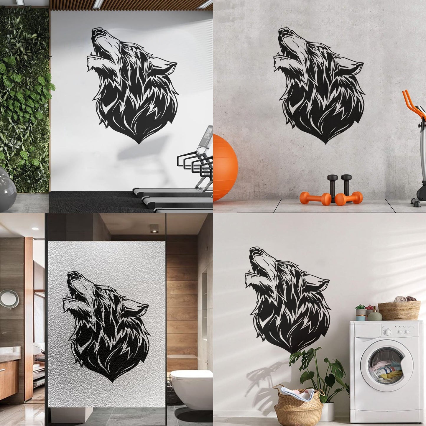 Lettering Stickers Wolf Head Tribal Lone Animal Forest Beast Tattoo Culture