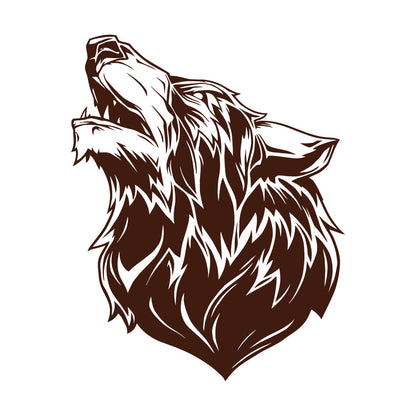 Lettering Stickers Wolf Head Tribal Lone Animal Forest Beast Tattoo Culture