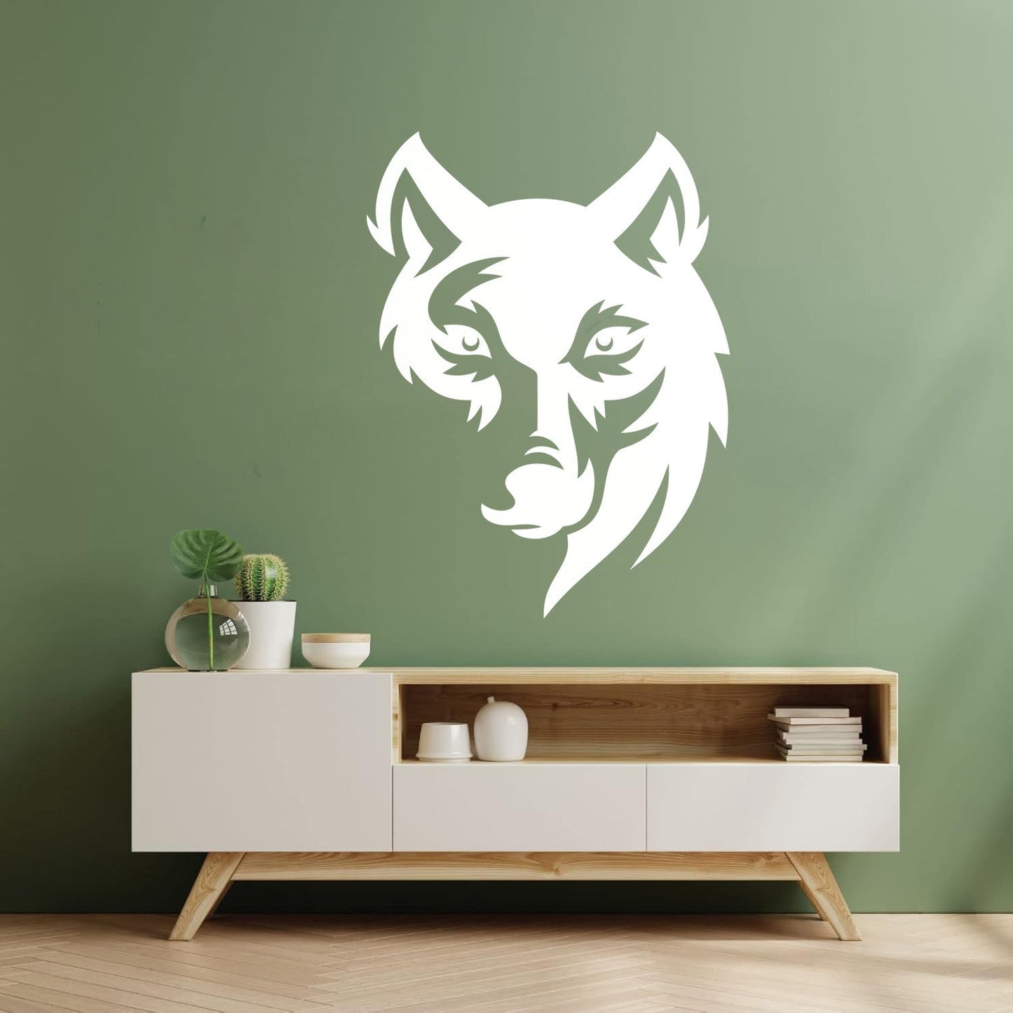 Wall Decals Paster Paper Wolf Head Tribal Wild Animal Predator Removable Without Leaving Glue