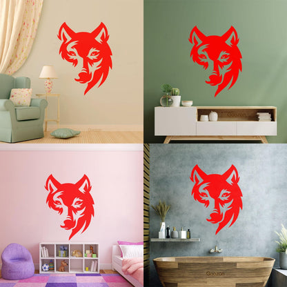 Wall Decals Paster Paper Wolf Head Tribal Wild Animal Predator Removable Without Leaving Glue