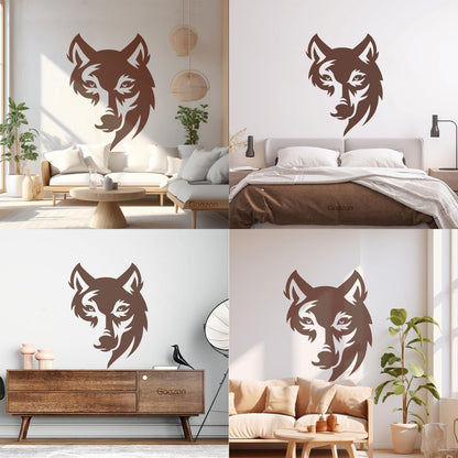 Wall Decals Paster Paper Wolf Head Tribal Wild Animal Predator Removable Without Leaving Glue