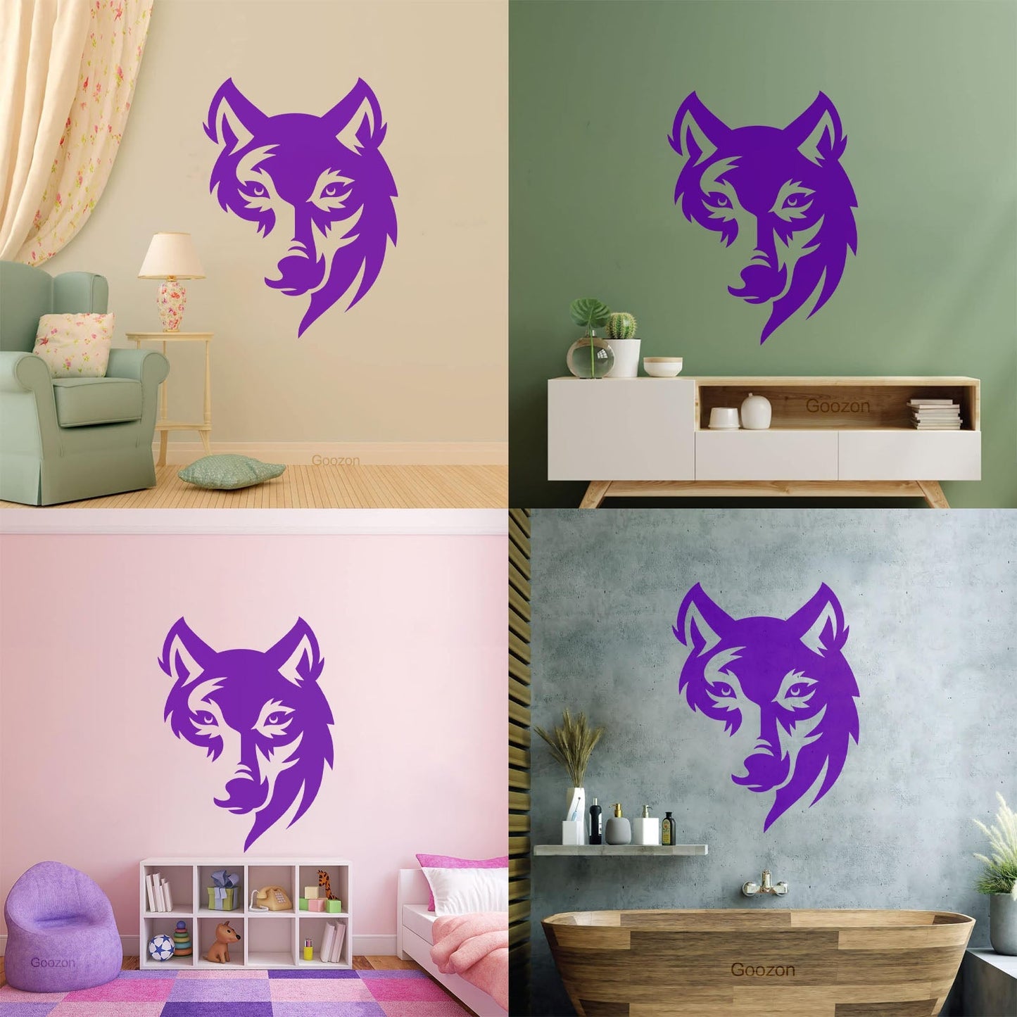 Wall Decals Paster Paper Wolf Head Tribal Wild Animal Predator Removable Without Leaving Glue