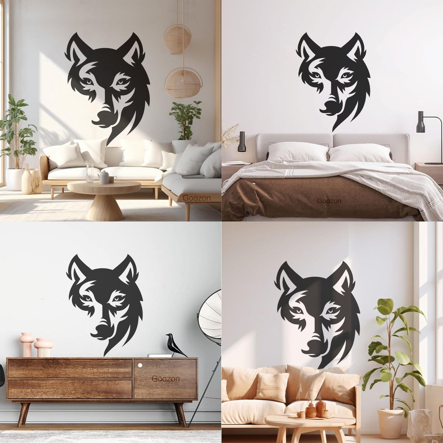 Wall Decals Paster Paper Wolf Head Tribal Wild Animal Predator Removable Without Leaving Glue