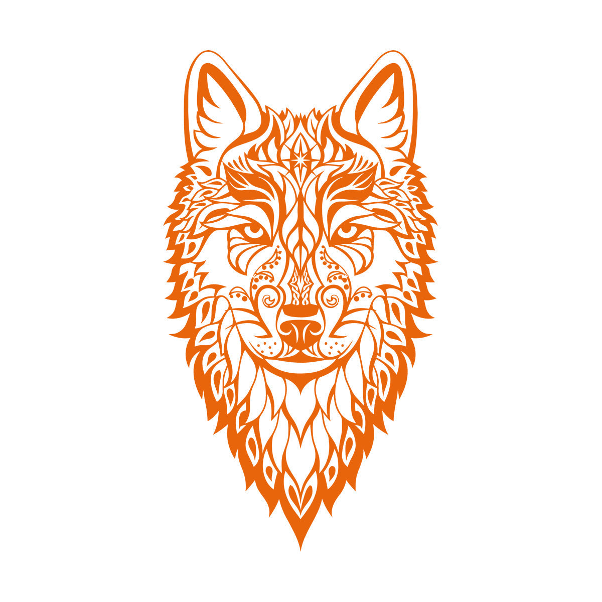 Vinyl Wall Stickers Wolf Head Wild Animal Ethnic Ornament Self Adhesive