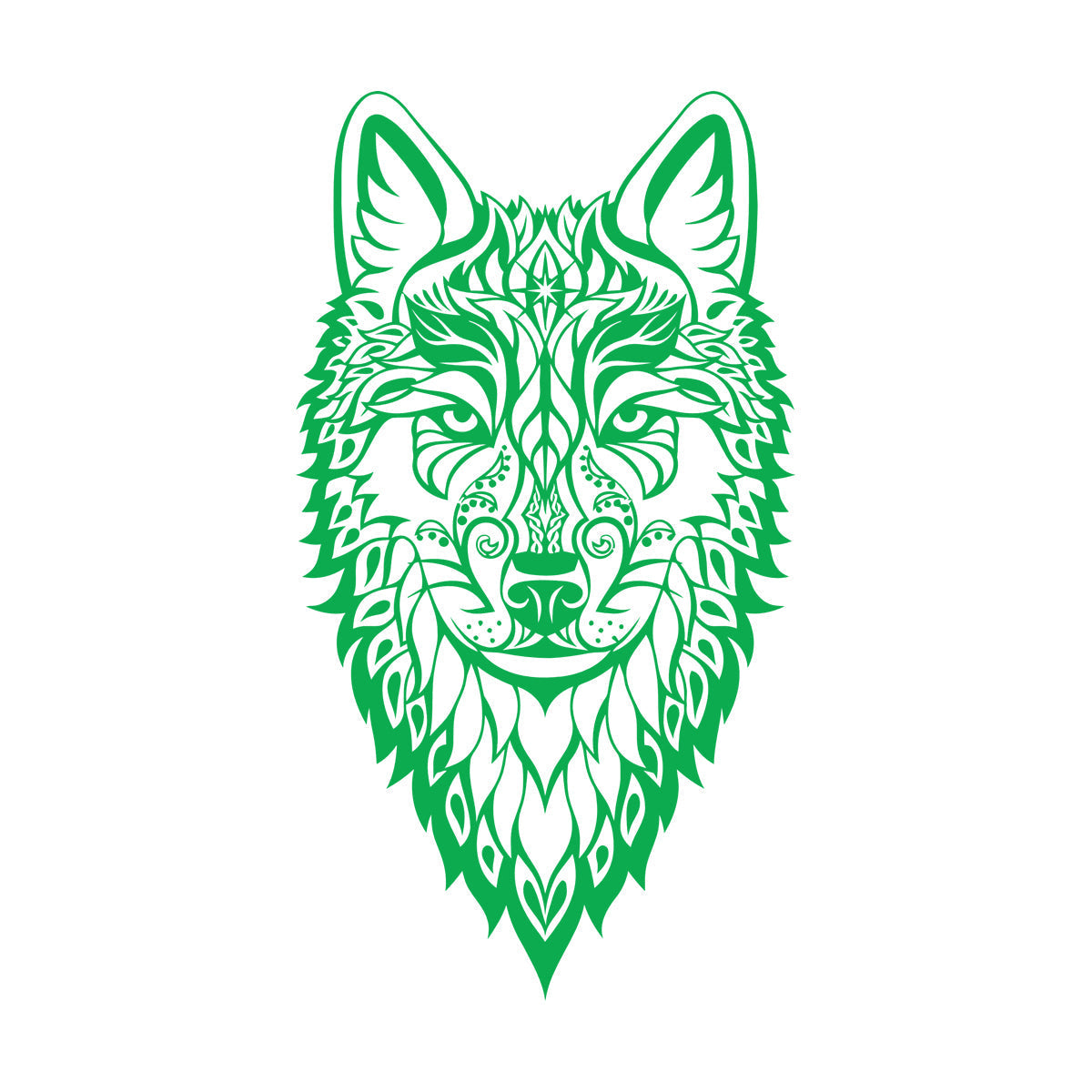 Vinyl Wall Stickers Wolf Head Wild Animal Ethnic Ornament Self Adhesive