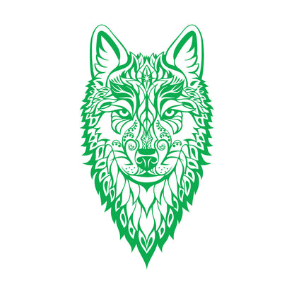 Vinyl Wall Stickers Wolf Head Wild Animal Ethnic Ornament Self Adhesive