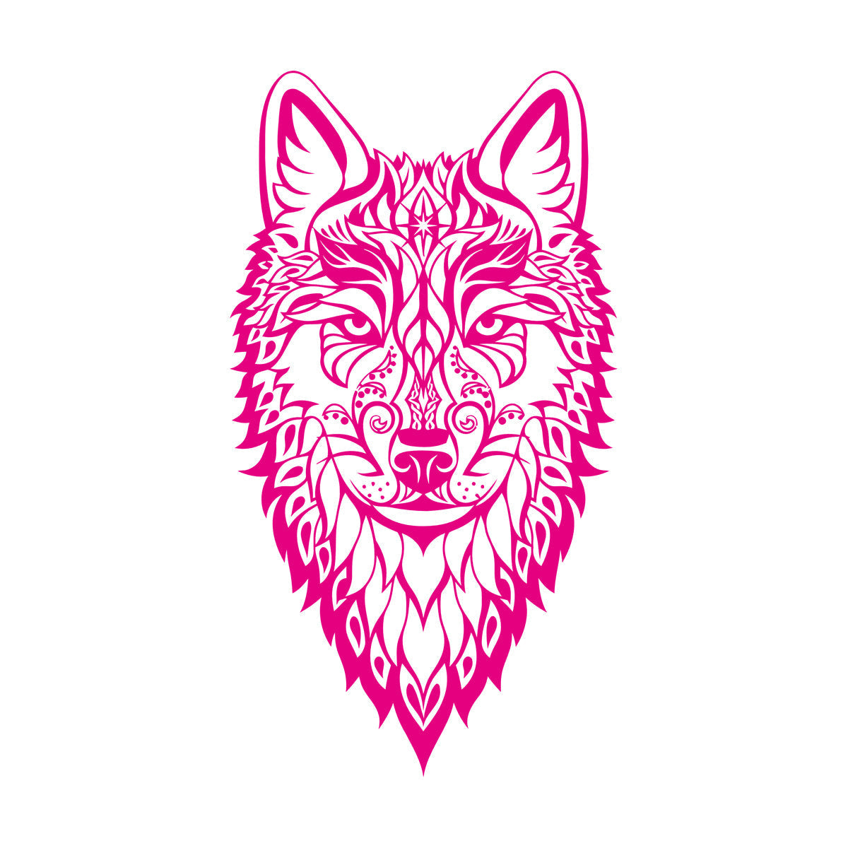 Vinyl Wall Stickers Wolf Head Wild Animal Ethnic Ornament Self Adhesive