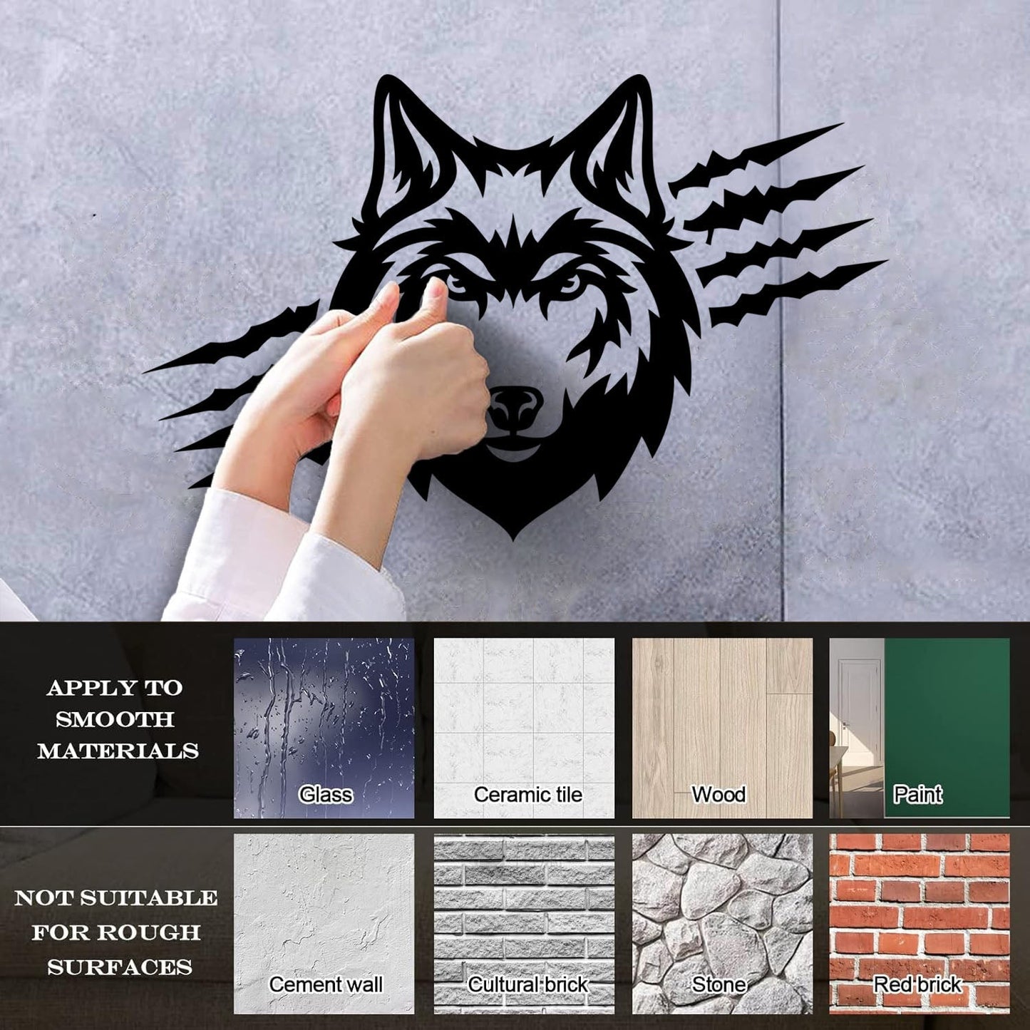 Wall Decals Wolf Predator Ornament Head Wild Animal Do Not Damage The Wall Surface