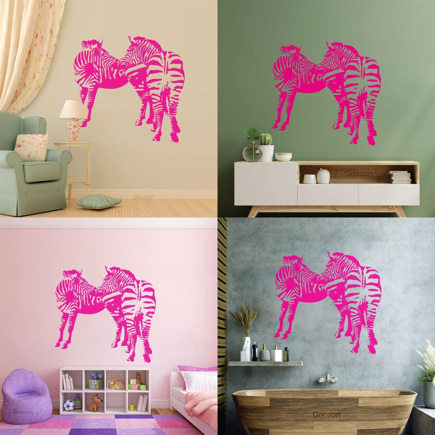 Mural And Wall Vinyl Decal Zebras African Animals Kids Easy Installation