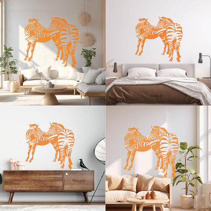Mural And Wall Vinyl Decal Zebras African Animals Kids Easy Installation
