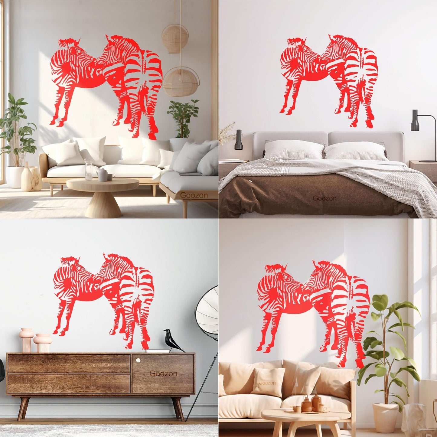 Mural And Wall Vinyl Decal Zebras African Animals Kids Easy Installation