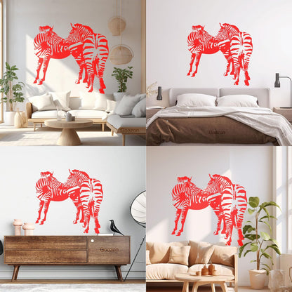 Mural And Wall Vinyl Decal Zebras African Animals Kids Easy Installation