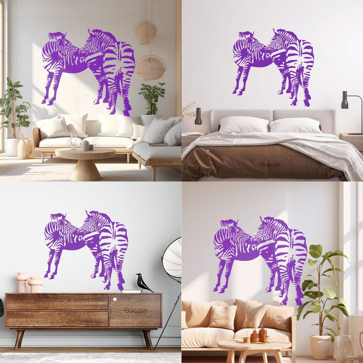 Mural And Wall Vinyl Decal Zebras African Animals Kids Easy Installation