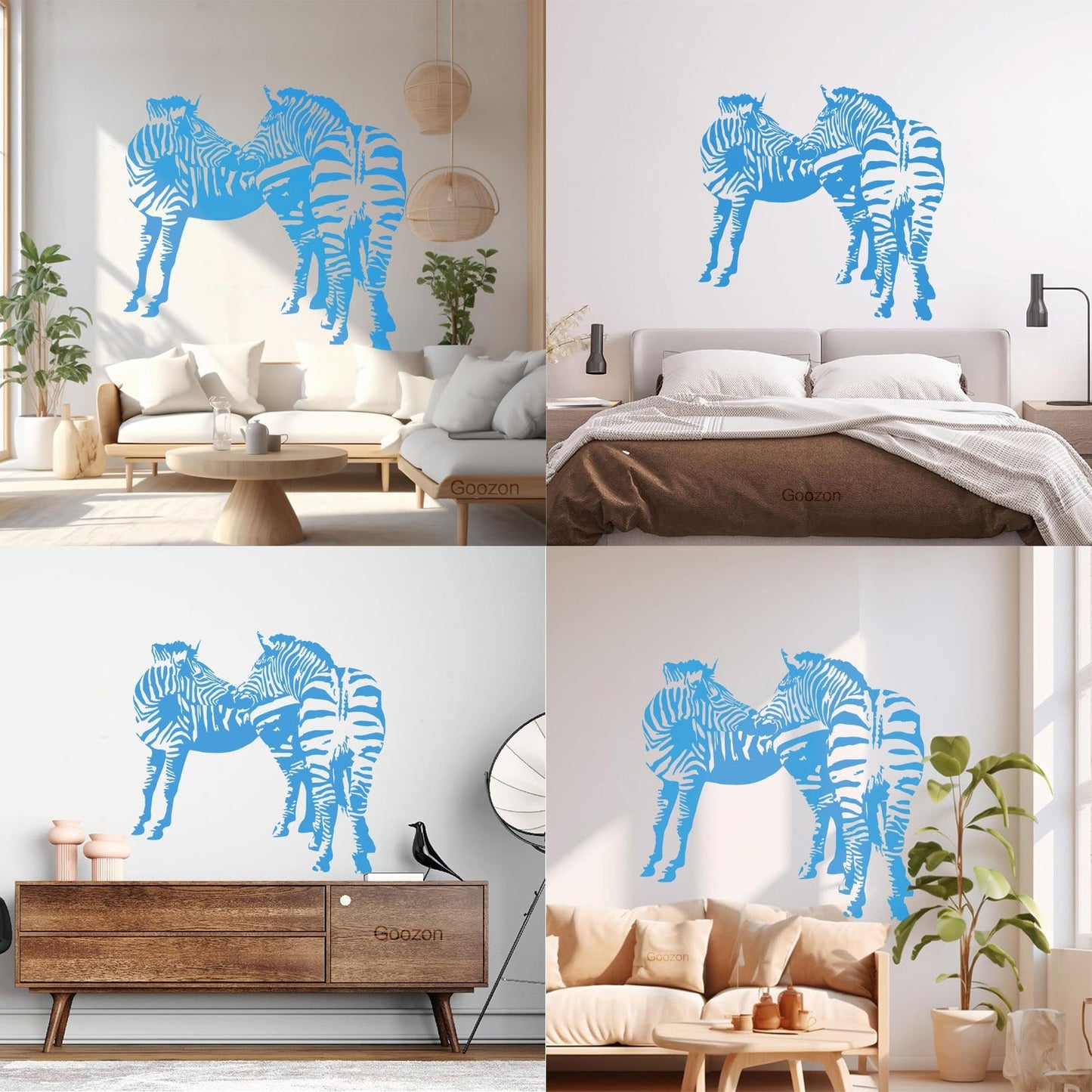 Mural And Wall Vinyl Decal Zebras African Animals Kids Easy Installation