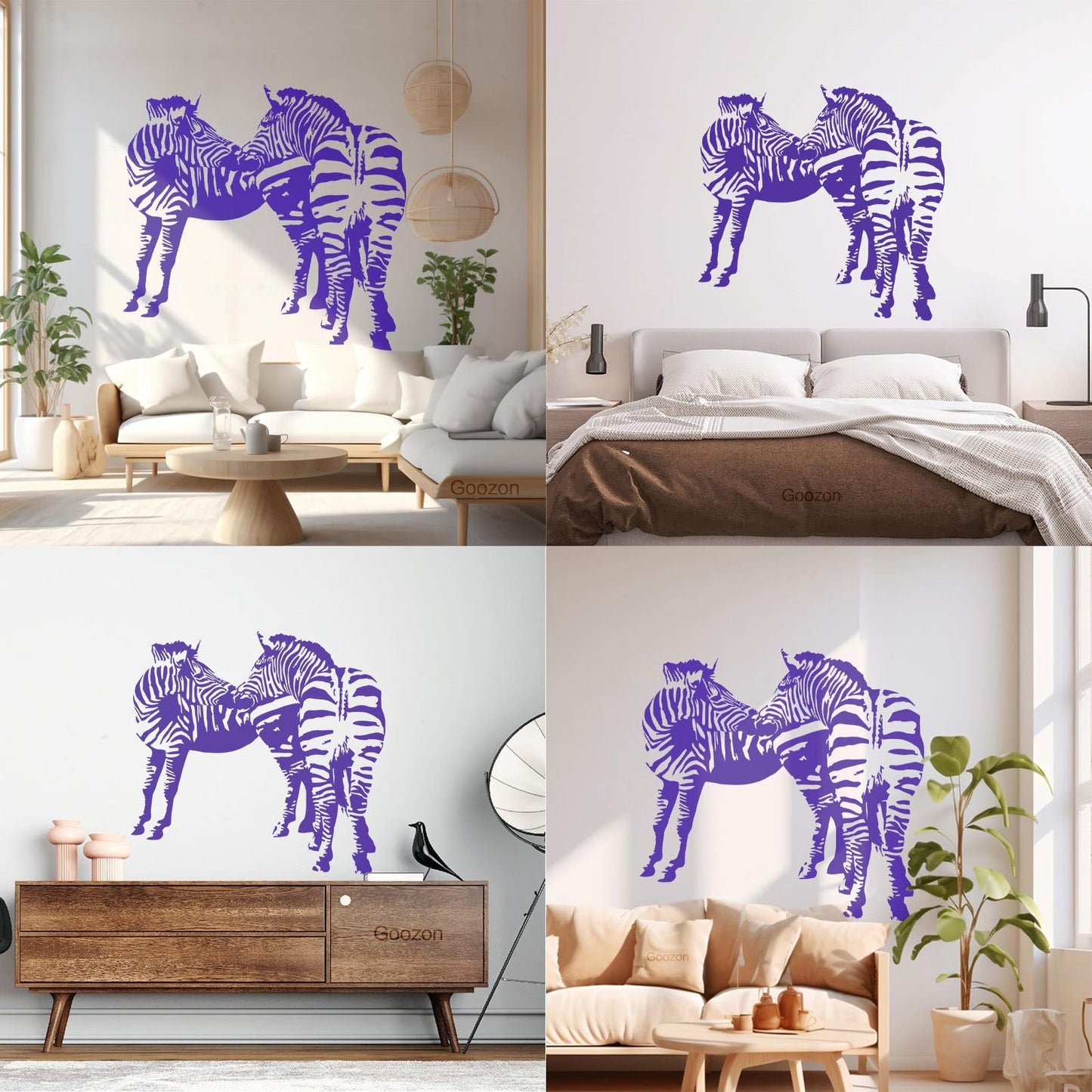 Mural And Wall Vinyl Decal Zebras African Animals Kids Easy Installation