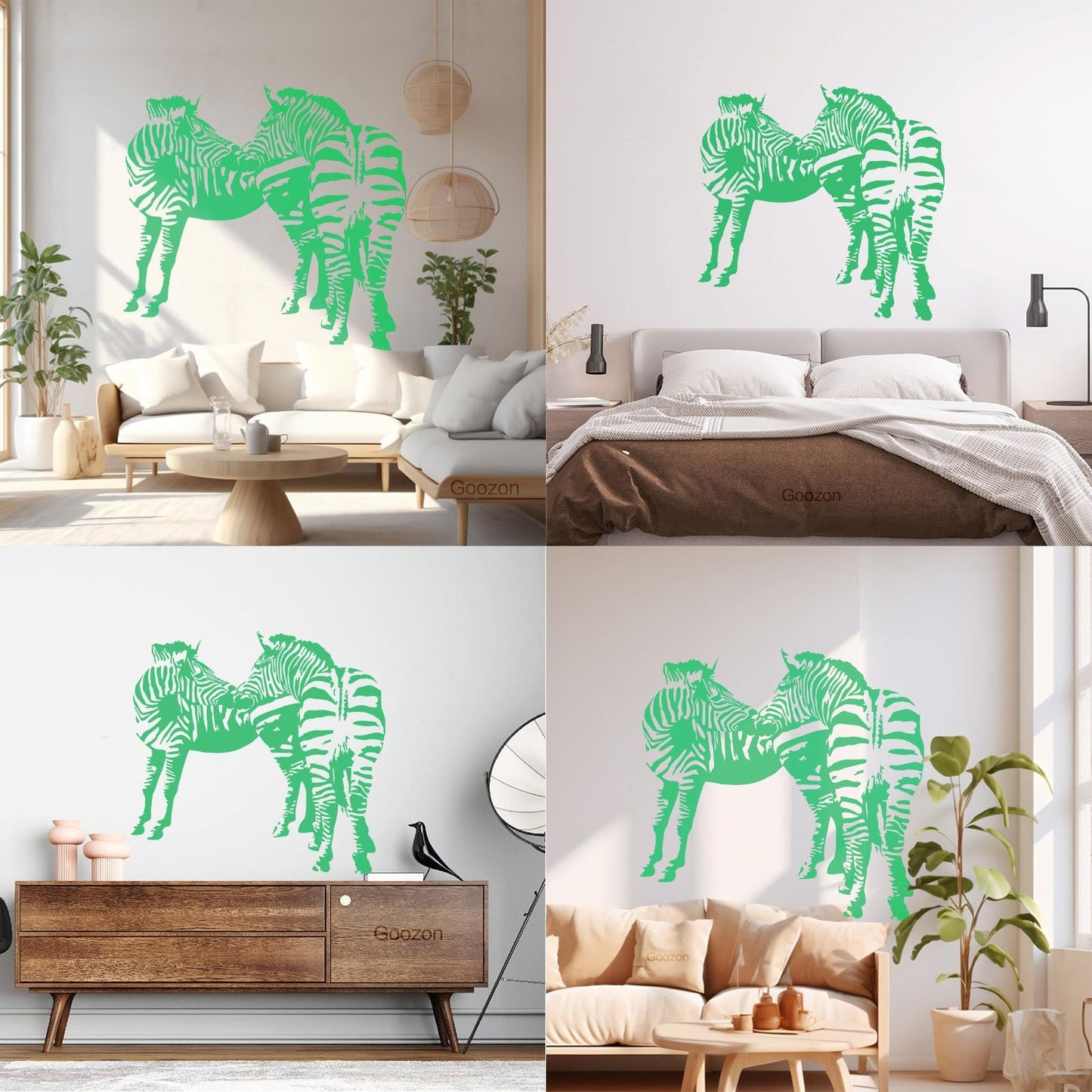 Mural And Wall Vinyl Decal Zebras African Animals Kids Easy Installation