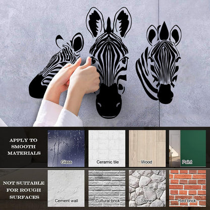 Wall Stickers Paster Paper Zebras Head African Animals Zoo Art Mural Painting